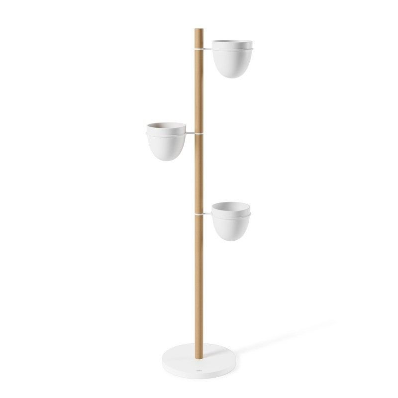 Macetero, 44,5 x 44,5 x 139 cm, de madera en blanco | Colección Floristand