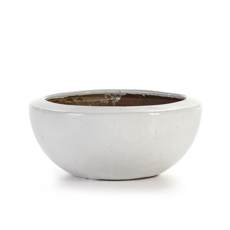 Macetero de Gres Blanco, 54x54x25 cm