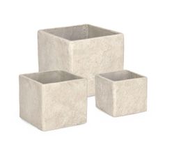 MACETERO MEILI CUADRADO BAJO BEIGE 31x31x27h