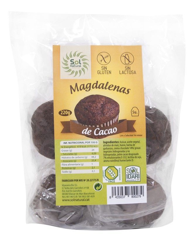 Magdalenas S/Gluten  Super-Choc 5/U 190 G