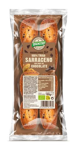 Magdalenas Trigo Sarraceno Chips Choco Biocop 180 G