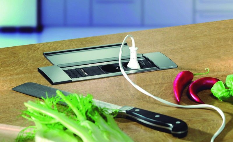 magic port toma de red + USB acabado aluminio