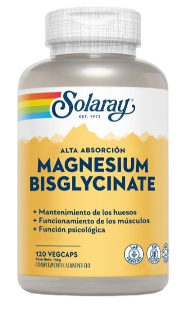 Magnesium Bisglycinate 120 cápsulas de Solaray
