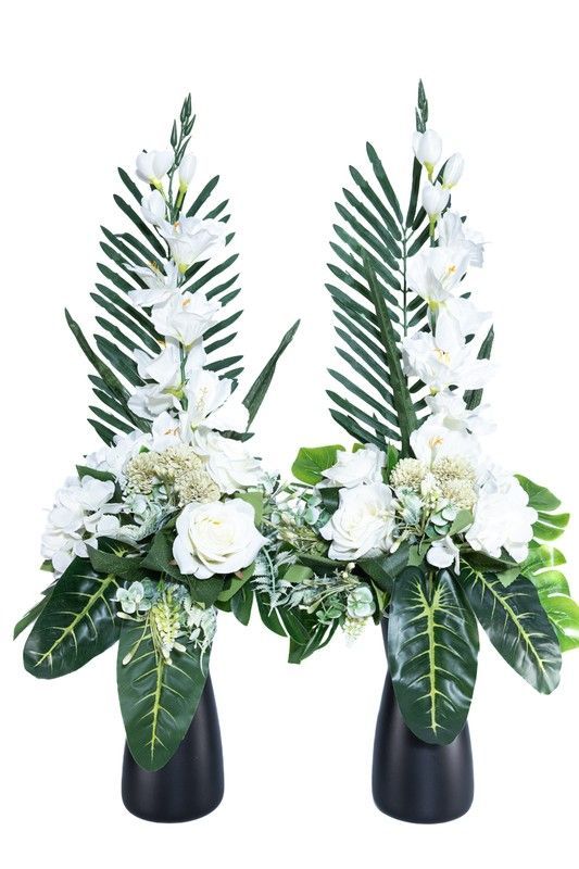 Majestuoso ramo de cementerio en color blanco