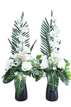 Majestuoso ramo de cementerio en color blanco