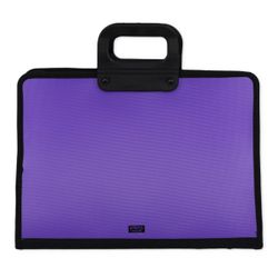 Maletín A3 con asa y cremallera Violeta Neón