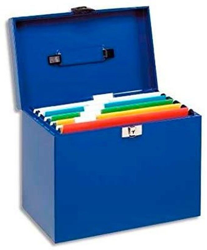 Maletín metálico con 5 carpetas colgantes. 2 colores