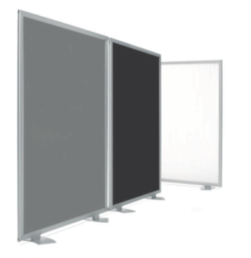 Mampara de protección  BLANCA Limit Anti-bacteriana  de 100 x 150 cm con soportes