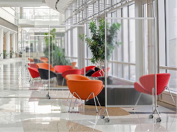 Mampara de protección Ten-Limit policarbonato Transparente 100% de 100 x 150 cm con ruedas Altura total 175 cm