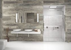 Mampara frontal de ducha 2 fijos + 2 puertas correderas de 180 a 186 cm.