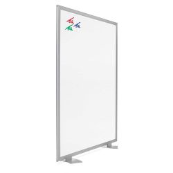 Mampara "Limit"con soportes de pizarra blanca rotulable de 180 x 100 cm.