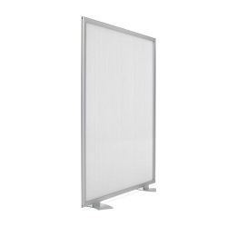 Mampara "Limit" con soportes fondo policarbonato acanalado translúcido de 180 x 100 cm.