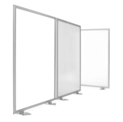 Mampara Limit con soportes fondo policarbonato acanalado transparente de 150 x 100 cm