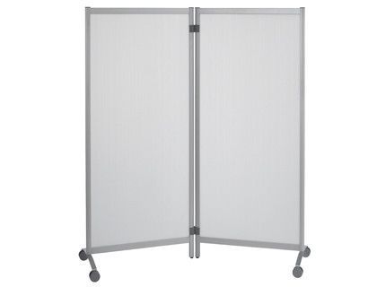 Mampara Separadora de Cristal Opaco con Ruedas 2 Hojas