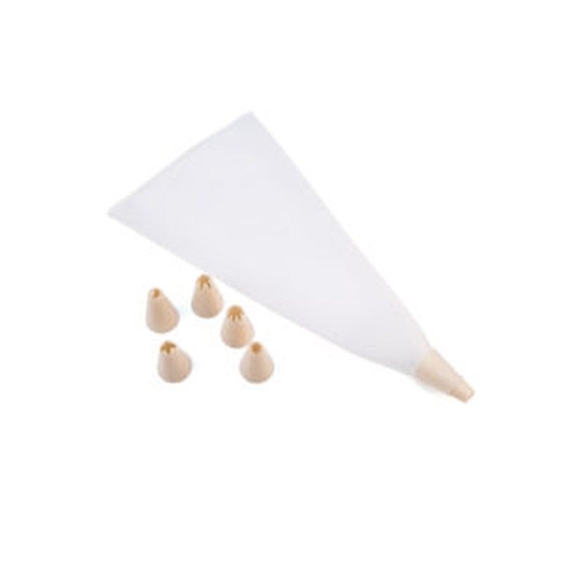 Manga pastelera silicona + 6 boquillas