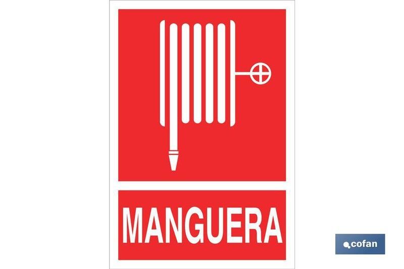Mangueras De Compresor  Señal de Socorro Manguera. Pictograma + Texto Luminiscente y Adhesiva