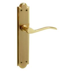 Manilla Puerta Con Placa Latón 45xh242mm