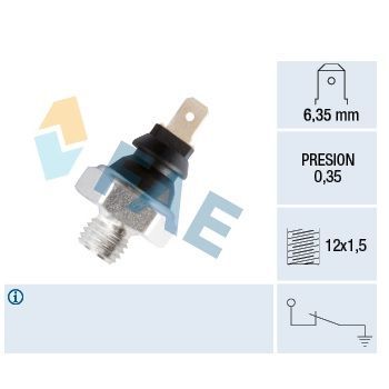 Manocontacto Presion De Aceite.terminal faston  6,35mmm, presion 0,35 , rosca 10x1,5 F11200 FAE
