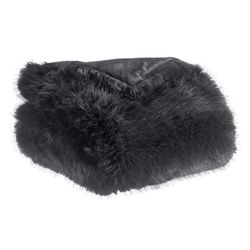 Manta de poliéster reciclado en caviar, 220 x 180 cm | Nolan