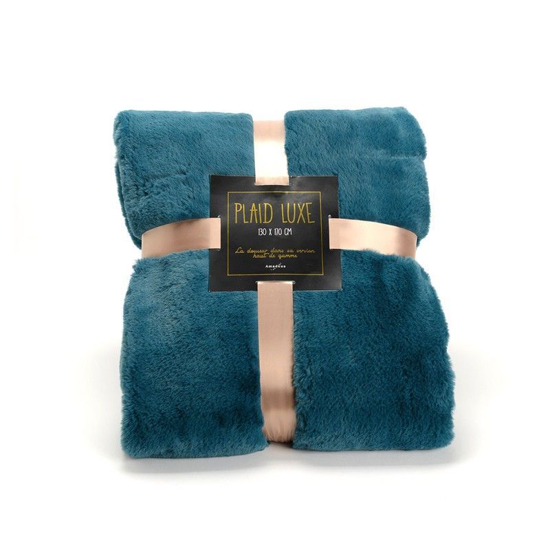 Manta en azul plomizo, 170 x 240 cm | Luxe