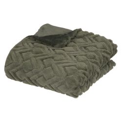 Manta Mara de color verde con motivos geométricos de 120x160 cm