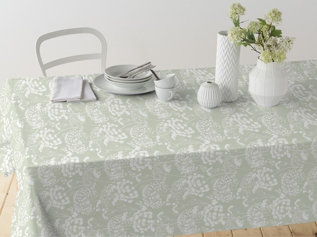Mantel Algodón Antimanchas Ceres Verde 140X140 Resinado