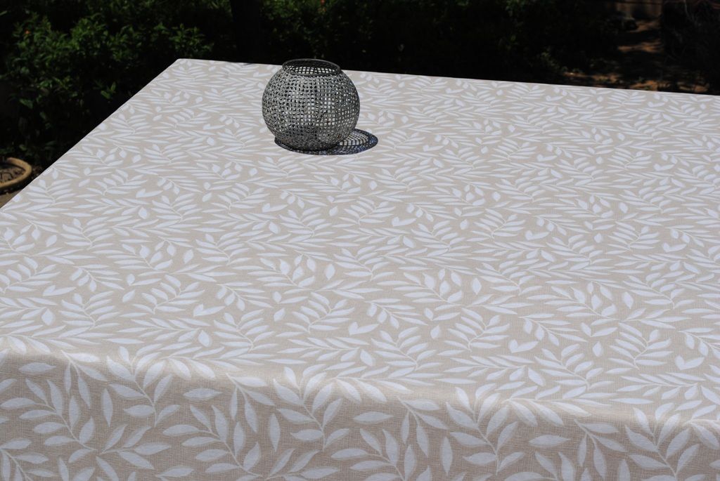 Mantel Algodón Antimanchas Patricia Beige 140x200 Resinado