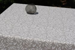 Mantel Algodón Antimanchas Patricia Gris 140x250 Resinado