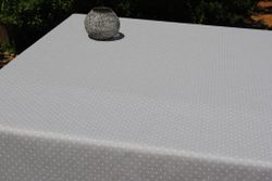 Mantel Algodón Antimanchas Plumeti Gris 140X140 Resinado