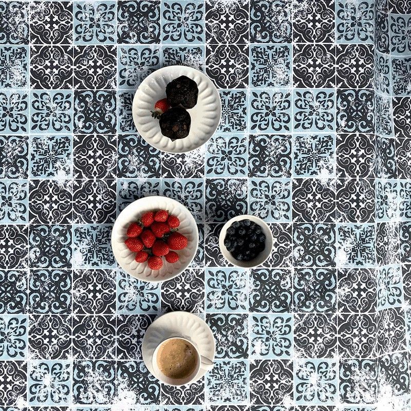 Mantel Antimanchas 140x140 Avinyo Azul