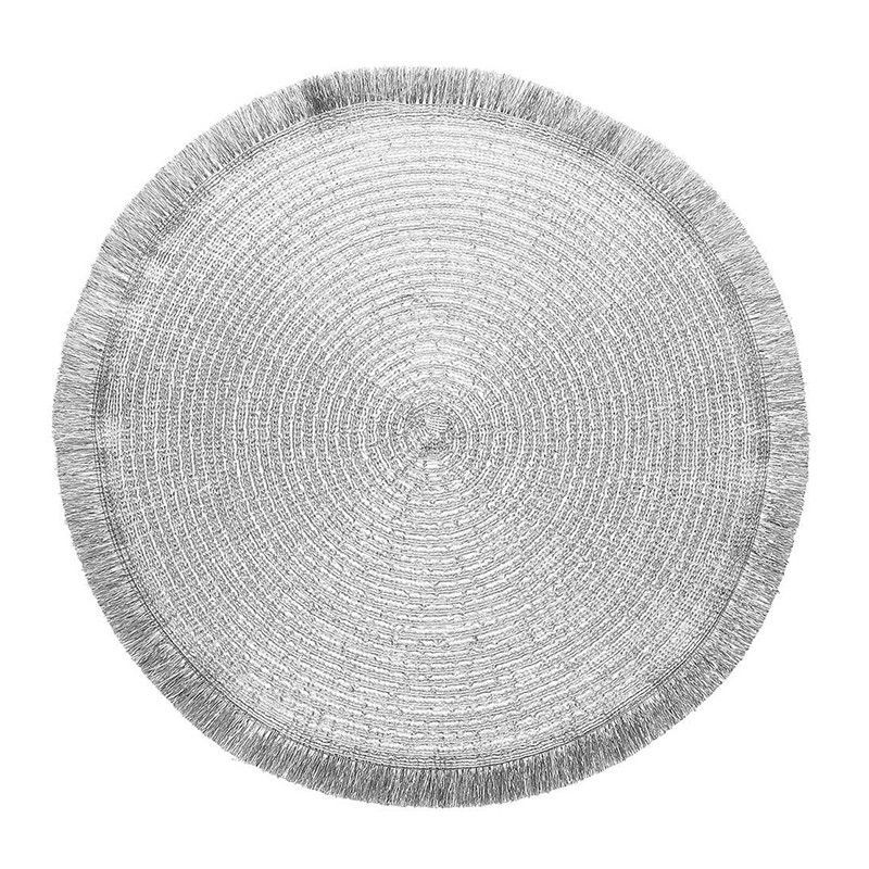 Mantel individual de polipropileno en plateado, Ø 38 x 0,2 cm | Lurex