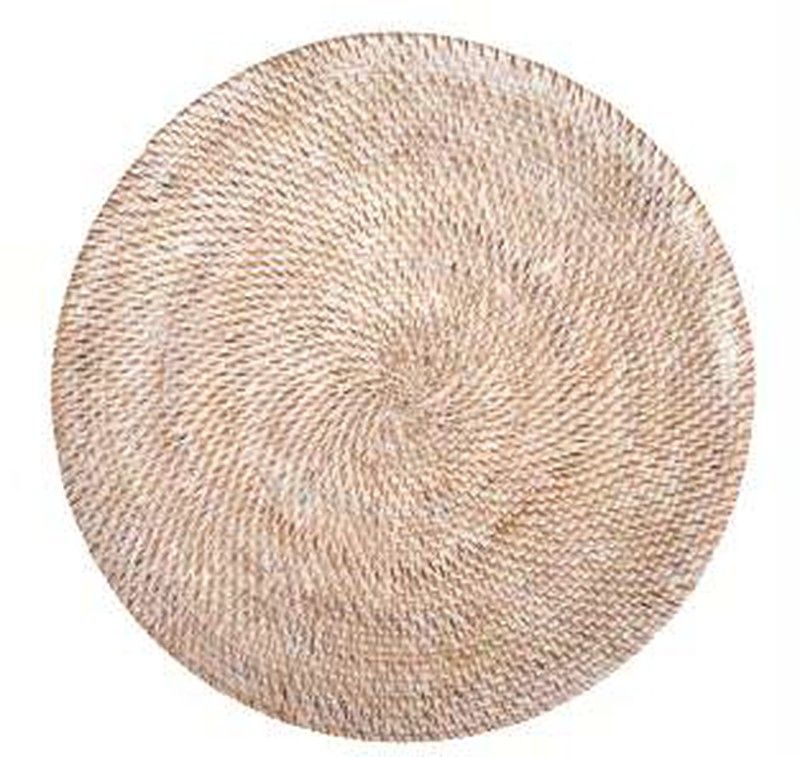 Mantel ratán 36 cm blanco