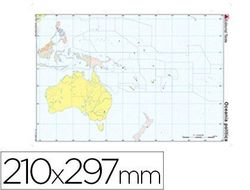 Mapa mudo color din A4 oceania -politico