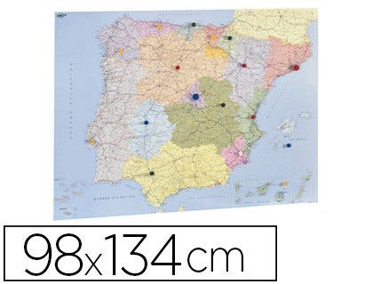 Mapa mural faibo españa y portugal autonomico plastificiado enrollado 98x134 cm