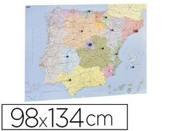 Mapa mural faibo españa y portugal autonomico plastificiado enrollado 98x134 cm