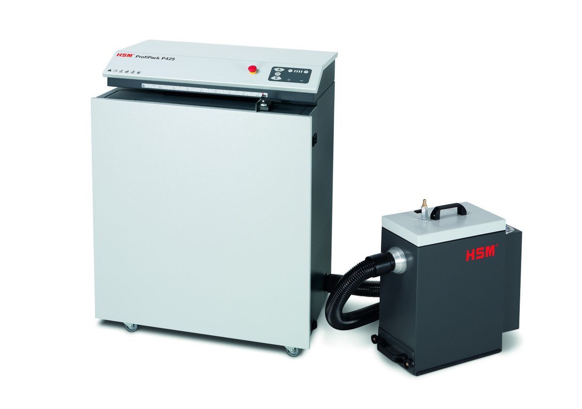 Máquina de acolchado para embalajes HSM ProfiPack P425 + juego de adaptación para aspirador