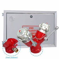 Marco de empotramiento IPF columna seca acero inoxidable con bifurcacion y valvula.