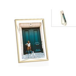 Marco de fotos , 13 x 6 x 18 cm, de metal en dorado | Colección Nápoles