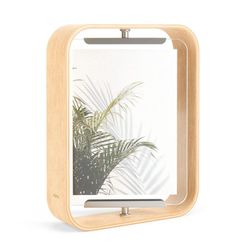 Marco de fotos de haya y cristal en natural, 19 x 24 x 5 cm | Bellwood