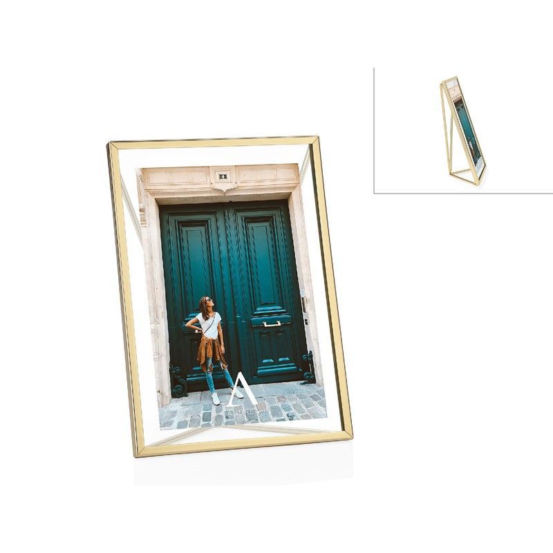 Marco de fotos metal oro, 13x18cm
