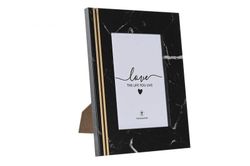 Marco foto decorativo cristal negro y dorado pequeño