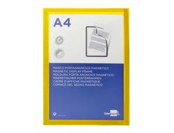 Marco porta anuncios liderpapel magnetico din a4 dorso adhesivo removible color amarillo