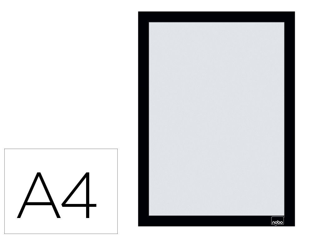 Marco porta anuncios nobo din A4 marco magnetico autoadhesivo color negro pack de 2 unidades