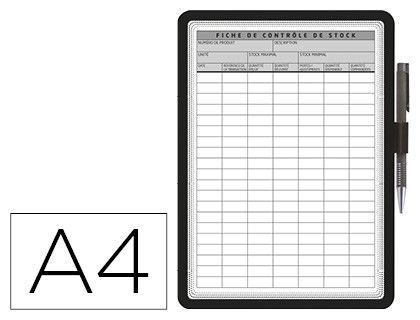 Marco porta anuncios tarifold magneto din a4 dorso adhesivo removible con portaboligrafo color negro