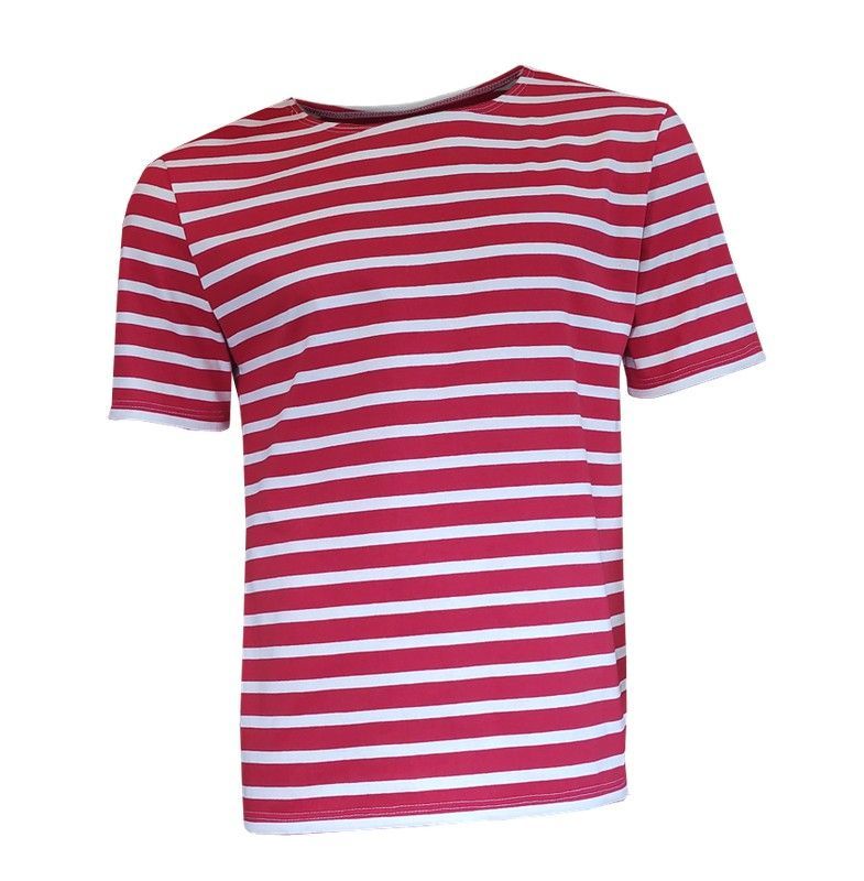 Marinera de manga corta de hombre beige sobre rojo