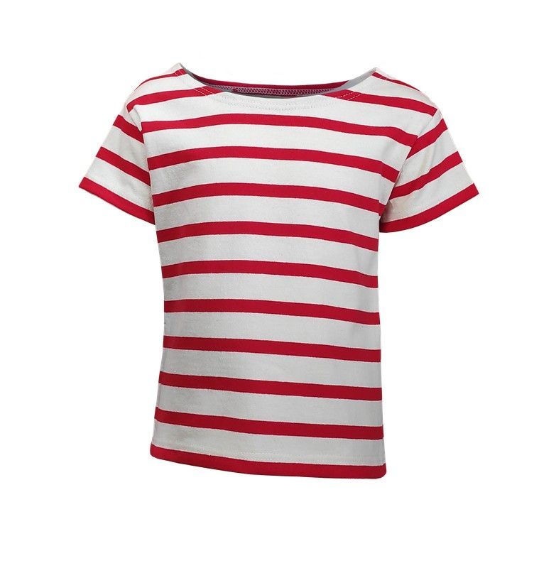 Marinera de manga corta de niño o niña rojo sobre beige