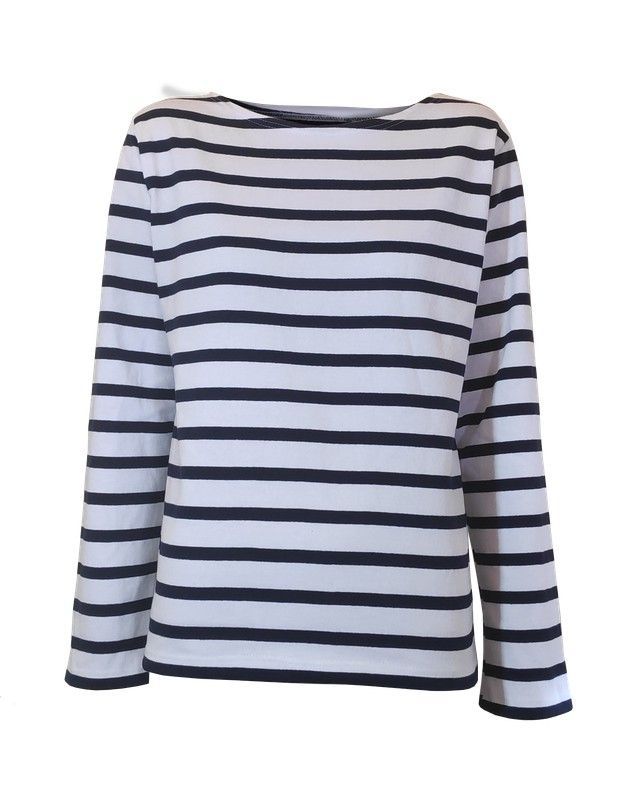 Marinera de manga larga de mujer marino y blanco