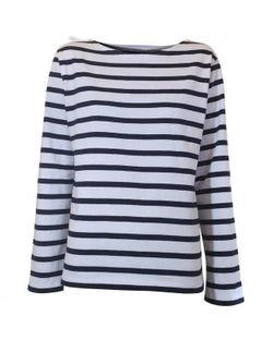 Marinera de manga larga de mujer marino y blanco