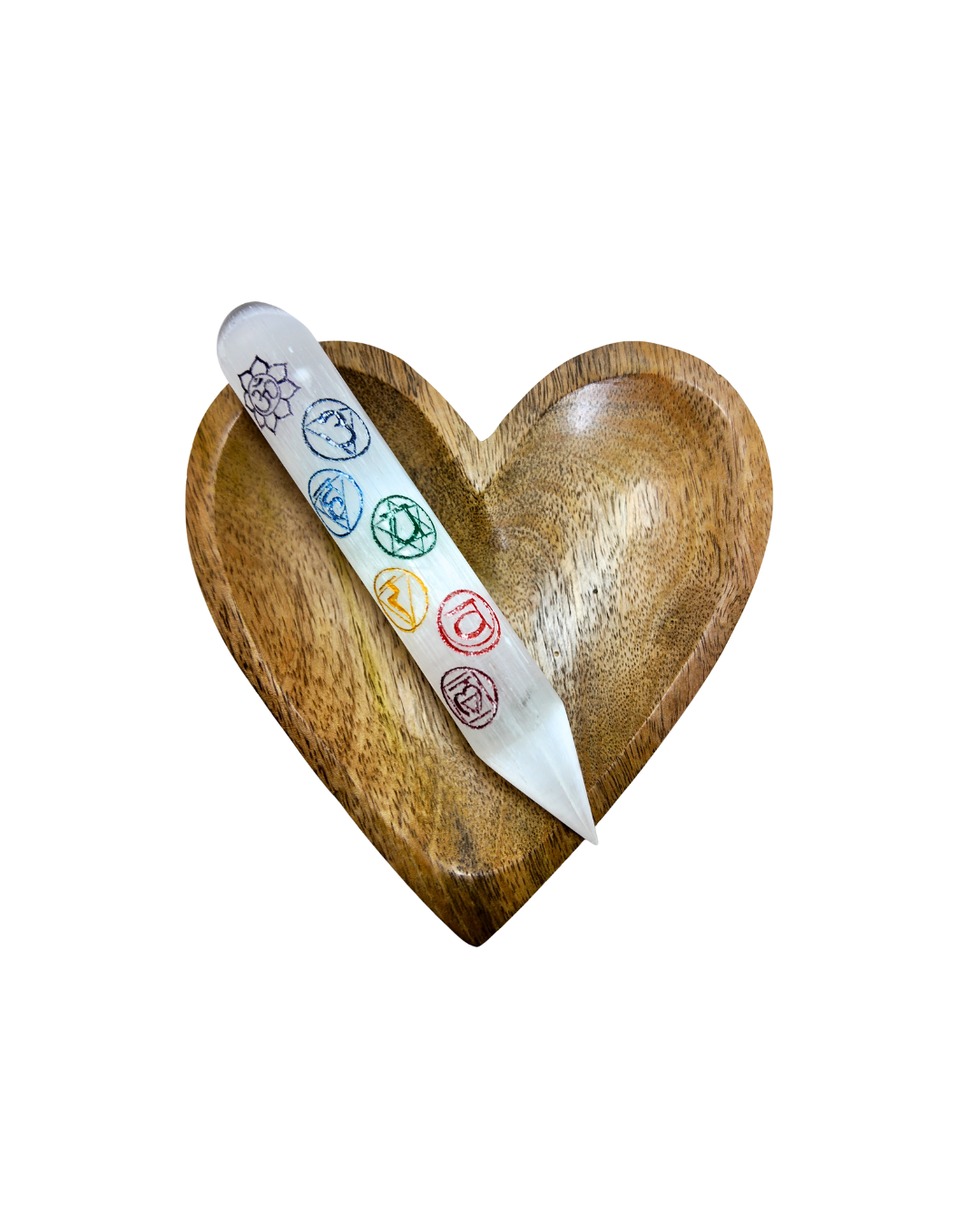 Masajeador de Selenita con Chakras - Reiki y Equilibrio Energetico