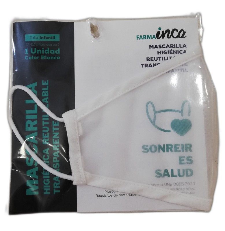 Mascarilla transparente Junior Homologada y reutilizable